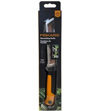     New Fiskars 340150 Food Garden Harvesting Knife with sheath Black Orange   