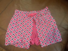 Gymboree Pink White And Navy Patterned Size 8 Skort. Zip Up Closure On Left
