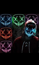 PACK OF 3 - Purge LED Mask Purple. Orange. Green. Ice Blue. Pink. White. Yellow