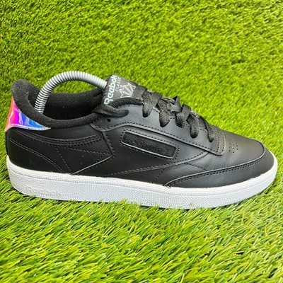 Reebok Club C 85 Womens Size 9 Black White Athletic Leather Shoes Sneakers