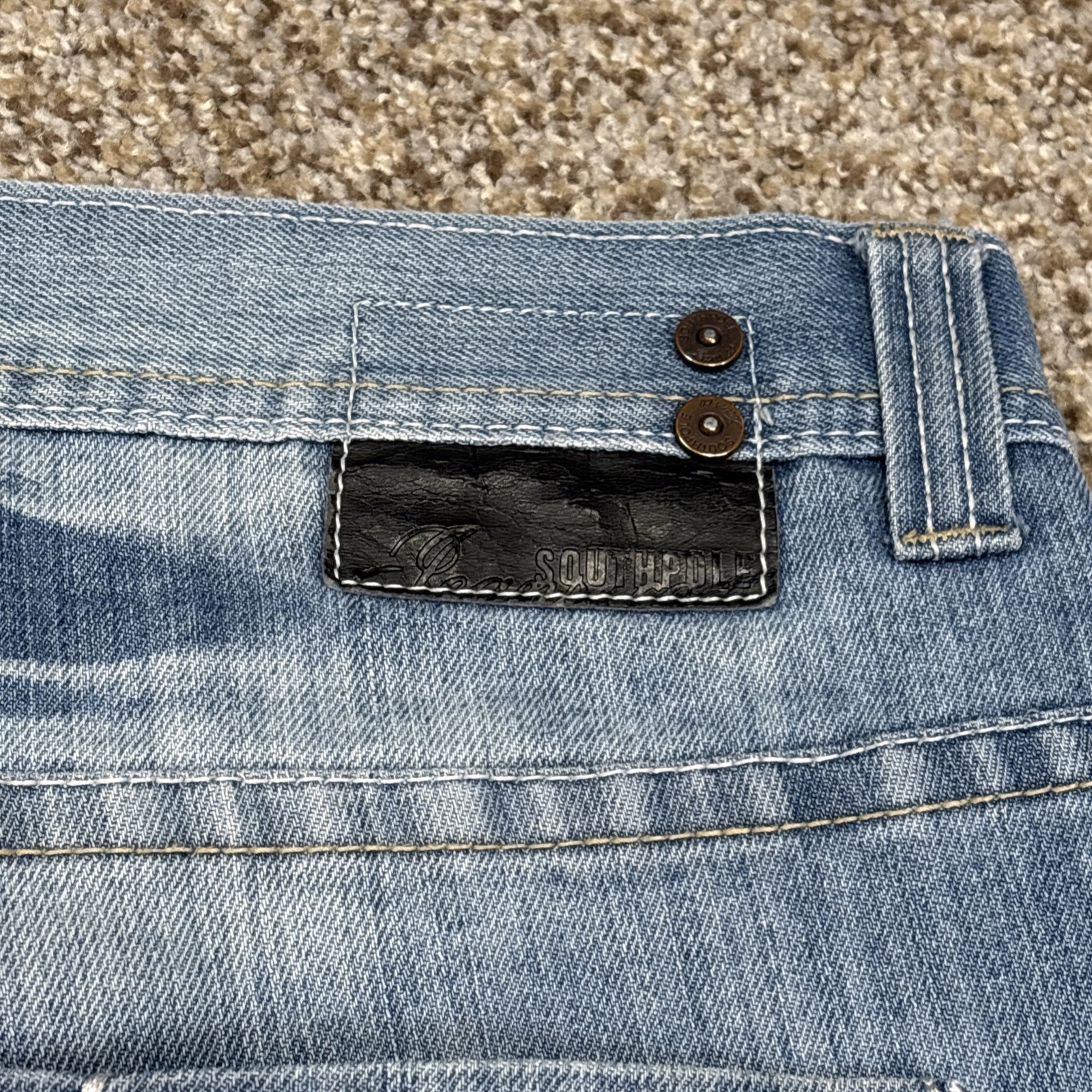 Vtg South Pole Jeans Mens 40 Fits 39 X 31 Hip Hop Skater Pants Sp Collection - View 15