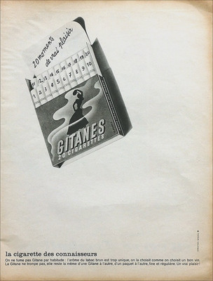 GITANES ZIGARETTEN VINTAGE WERBUNG AUS PARIS MATCH FRANZÖSISCHES MAGAZIN