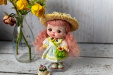 OOAK OB11 Artist Doll Handmade Girl Doll  2 Outfits