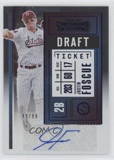 2020 Panini Contenders Pick 2 Draft Ticket Blue 49/99 Justin Foscue Auto 07qr