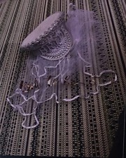 Rhinestone & Pearl Brides Hat & Veil 