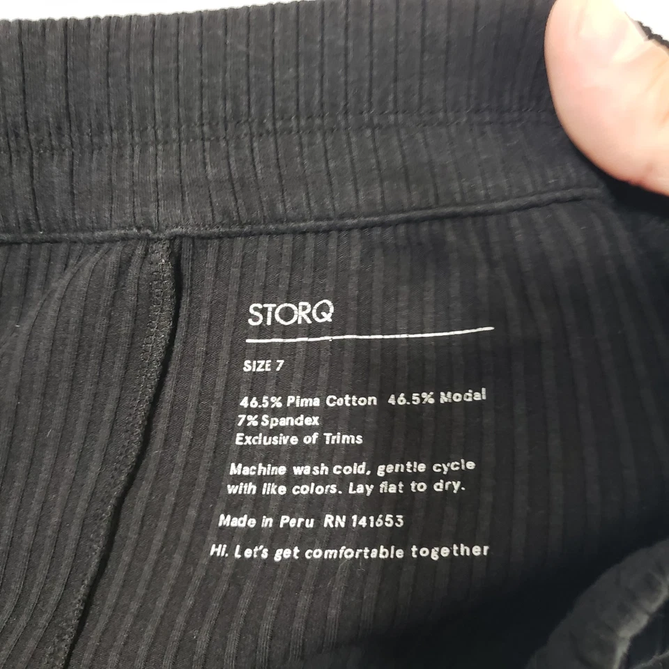 STORQ Maternity Ribbed Wide Leg Crop Pants Size 7 (US 3X) Black - Image 2 of 4
