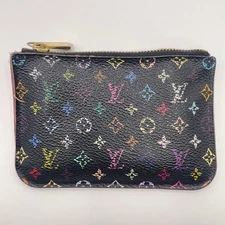 Louis Vuitton Monogram Multicolor Pochette Cles Coin Key Case Black  M93735