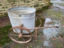 VINTAGE RUSTIC GALVANISED WATER BOWSER
