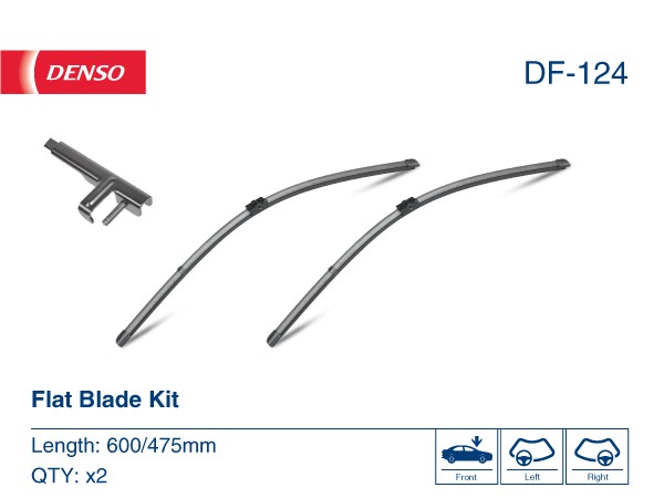 Balai d'essuie-glace avant DENSO DF-124 compatible 61610427668 ALPINA BMW