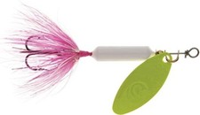Y/BAIT 1/4 ROOSTERTAIL  CLAUDIA (Wh-Body/Char-Blade/Pk-Wh-Tail/Red Hook)