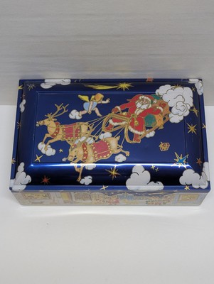 E Otto Schmidt German Made Metal Christmas Tin Vintage Large with Certificate 
