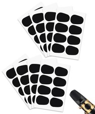 64x Saxophone Clarinet Mouthpiece Patches Pads Cushions 0.8mm Black Oval Rubber