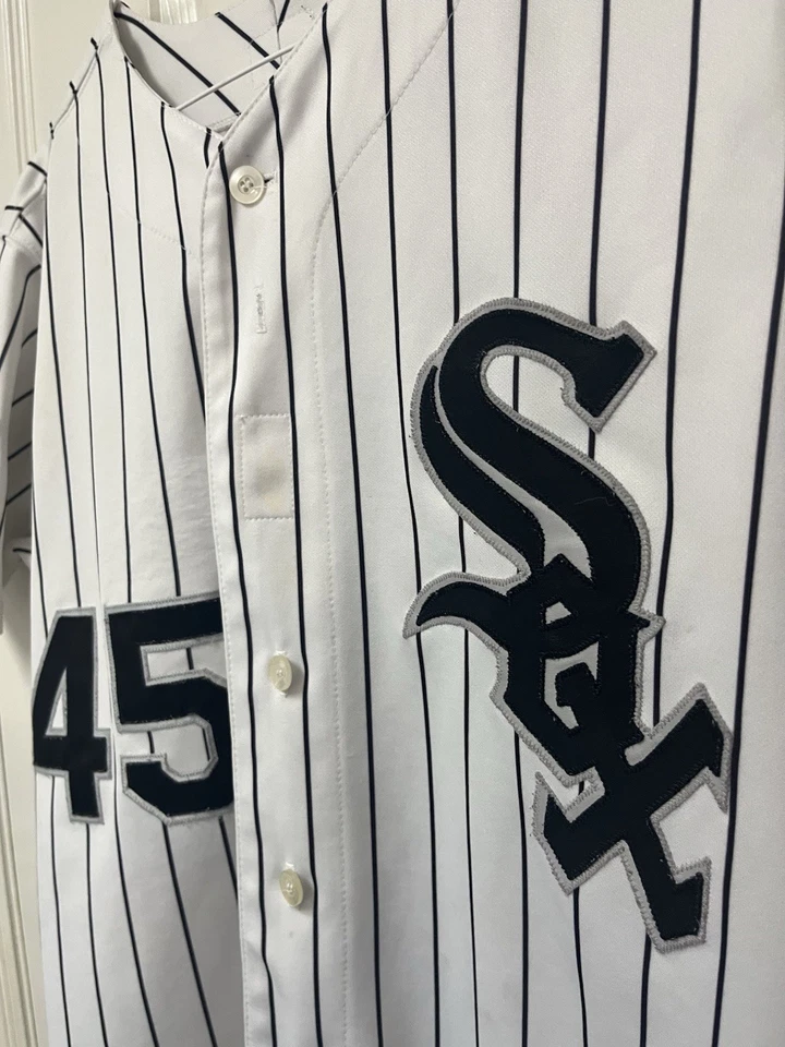 #45 Michael Jordan White Sox On-Field Majestic Jersey w/2003 All Star Patch - Image 4 of 4