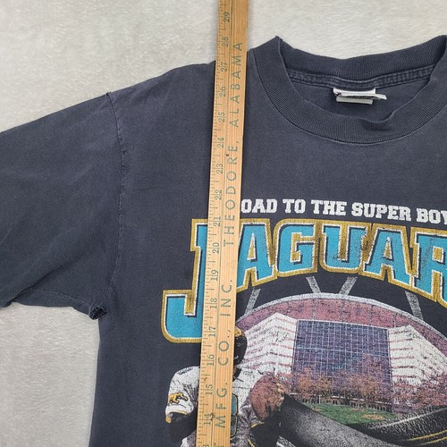 Vintage 90s Jacksonville Jaguars Superbowl T Shirt Sz M RARE Faded Distressed - Picture 11 of 15