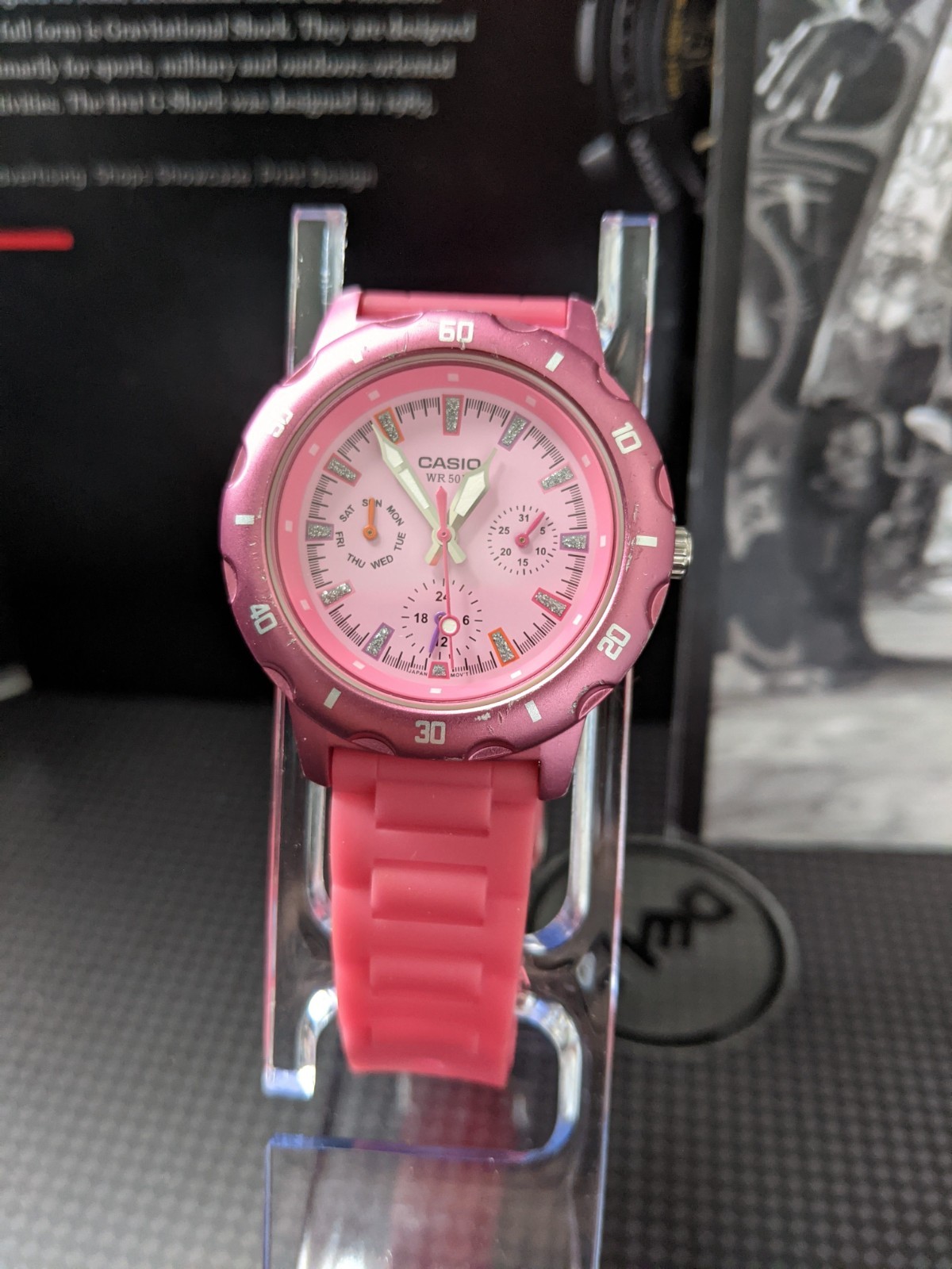 Ladies Pink  Multi-function Casio Glitter Watch L… - image 2