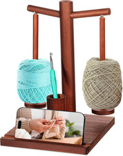 Wooden Yarn Holder for Crocheting  Knitting Upgraded Magnetic Rotating Yarn Spi