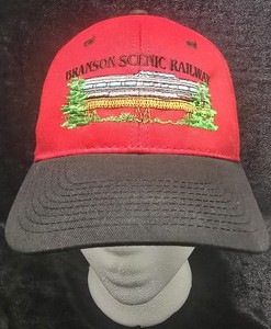 Branson Scenic Railway Embroidered Baseball Hat Cap Adjustable Red & Black