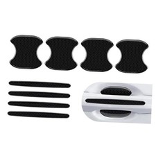 8 PCS Car Door Handle Scratch Protectors, Waterproof Reflective Car Door Black