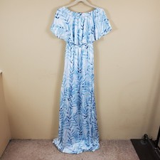 Show Me Your Mumu Hacienda Maxi Dress Blue Me Away Women's Size M
