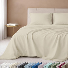 Queen Size Sheet Set - Luxury 600 Thread Count Sateen, 100 Cotton Sheets, Deep