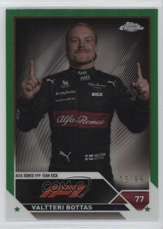2023 Chrome Formula 1 F1 Drivers Green Refractor 15/99 Valtteri Bottas #36 12a6