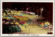1938 Westcliff-on-Sea The Cliffs Floodlit Essex England Postcard