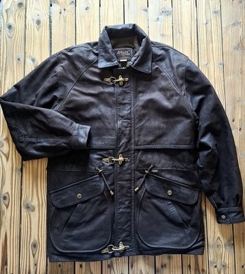 Arturo Paris Lederjacke Vintage Jagd Land Feuerwehrmann 90er Frankreich