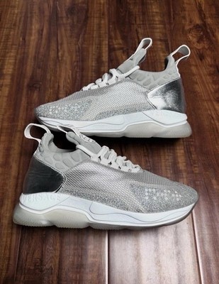 Versace Chain Reaction Silver White Sneakers - Size 38.5V 8.5US - SHIPS ASAP