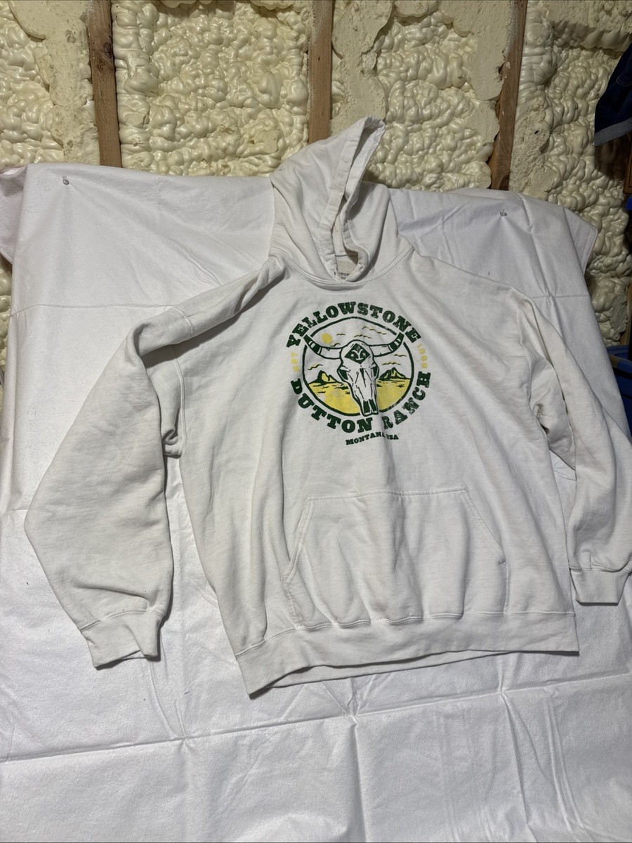Yellowstone Y Steer Apparel Mens Graphic Hoodie Sweatshirt, White Size  XXL E29