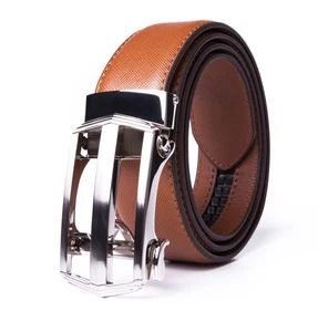 Mens Synthetic Leather Belt Ratchet Belt for Men, 1.3inch Wide