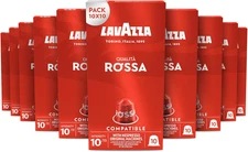 , Qualità Rossa, 100 Capsule Di Caffè in Alluminio Compatibili Con Macchine Nesp