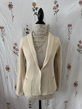 Vintage Talbots Women  s Beige Cotton Blazer Size Small Great Condition