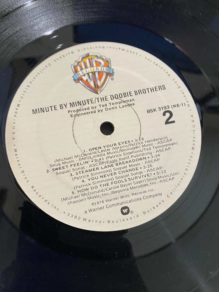 The Doobie Brothers - Minute By Minute - 1978 Warner Bros BSK-3193 LP Vinyl - NM - Image 3 of 4