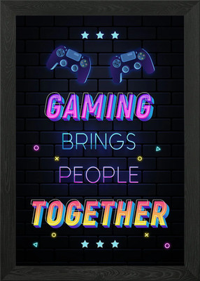 Gaming bringt zusammen Gerahmtes Wandbild Poster Leinwanddruck Bild