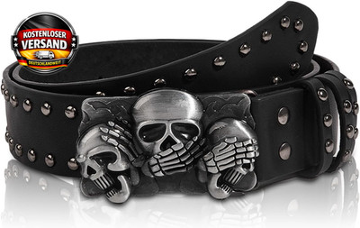Gothic Schädelkopf Gürtel 3,8cm breit 122cm lang Punk Y2K Mode accessoires