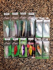 12 Lures Cotton Cordell Super Shad Minnow Shad Super Spot Fishing Lot Bill Dance