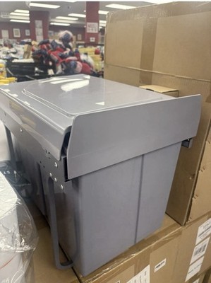 Double Pull-Out Under-Cabinet Trash Can with Lid (10L + 20L / 8 Gallon)