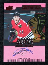 2024-25 Credentials 2024-25 Upper Deck Update Red 77/99 Alex Vlasic Auto q2c
