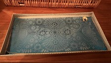 Piatto/vassoio da portata effetto pizzo bianco vetro Chance vintage retrò scatola originale