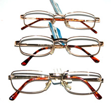 3 pair mens Reading Glasses Retro traditional Spring temple frames power 1.75