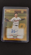 2025 Topps Stadium Club Steven Kwan Gold On Card Auto #SCBA-SK Guardians 34/50