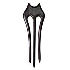 3-Prong Wooden Hair Fork Dark Brown Ebony Rosewood Hair Stick for Buns