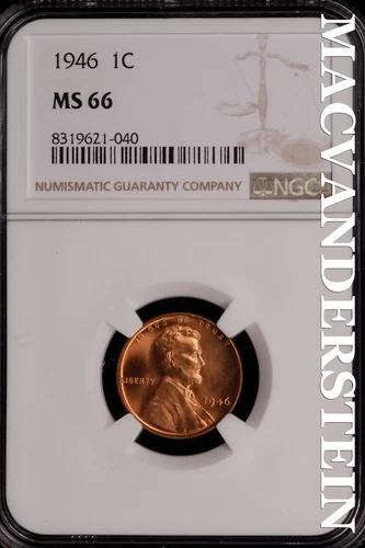 1946 Lincoln Wheat Cent-NGC MS 66 Brilliant Uncirculated Lustrous #SLG285