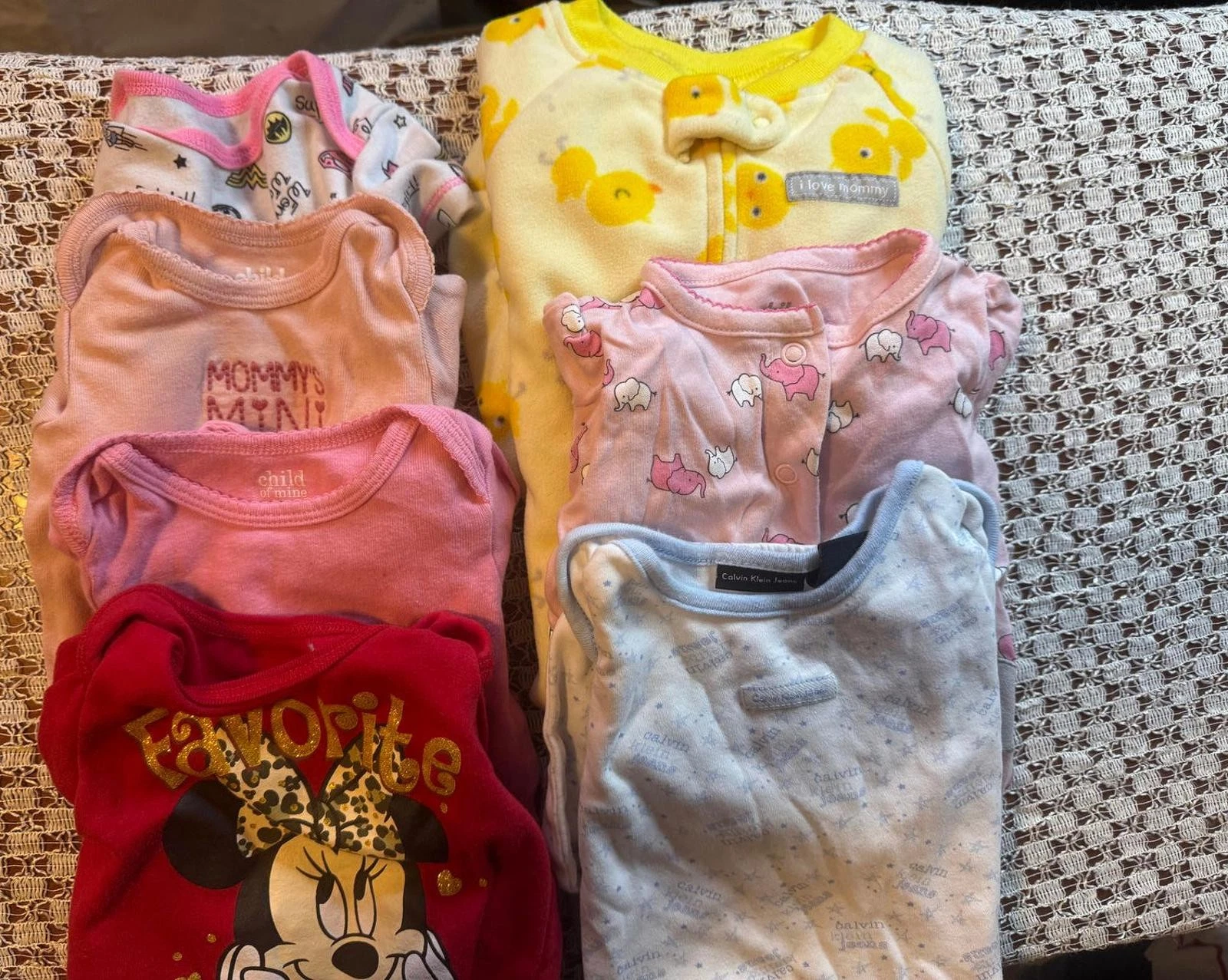 Baby Girl 7-Piece Sleeper Set Pink Yellow 3-6M Cotton