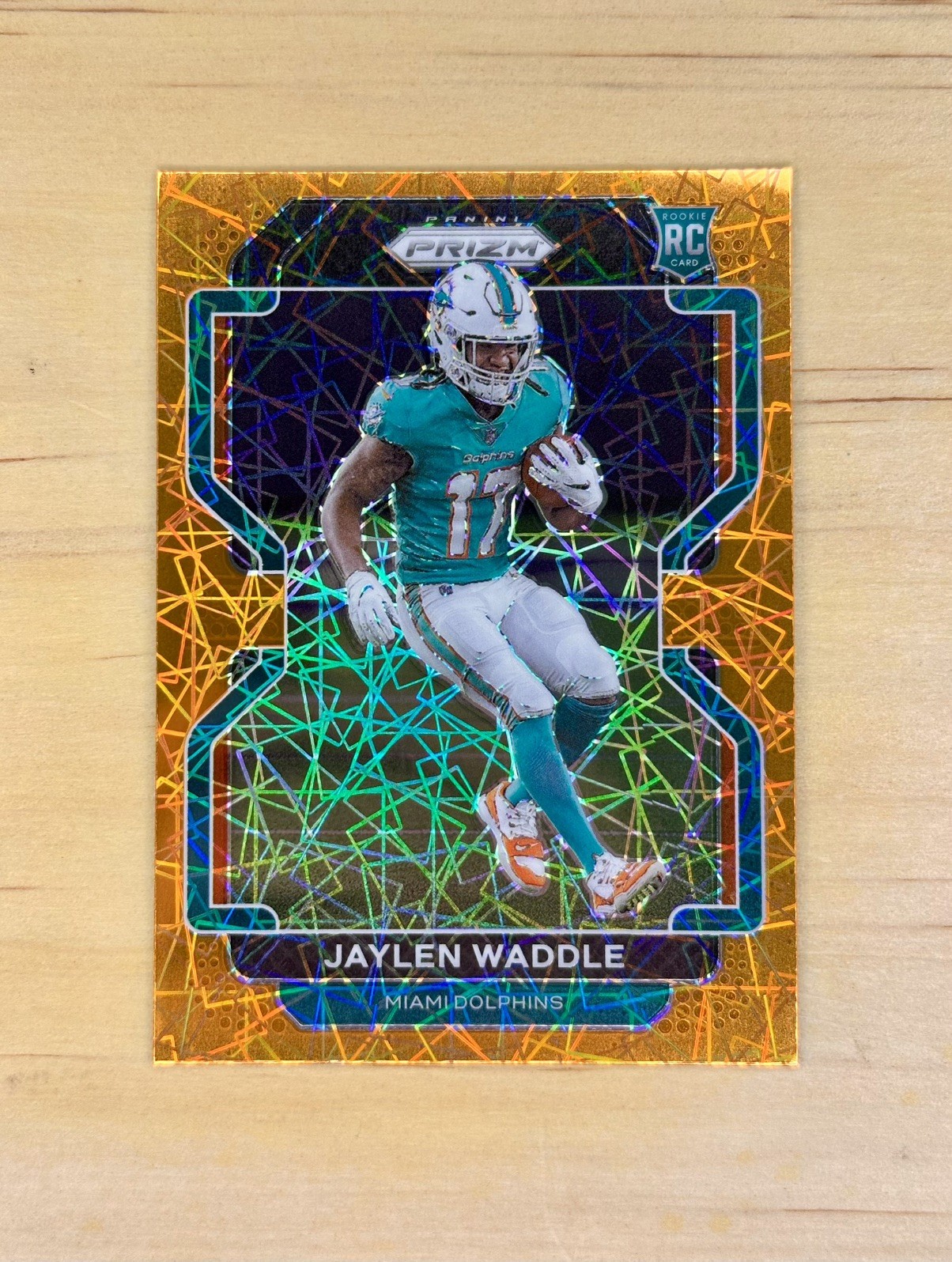 2021 Panini Prizm Jaylen Waddle Orange Lazer RC Miami Dolphins 338 Color Match