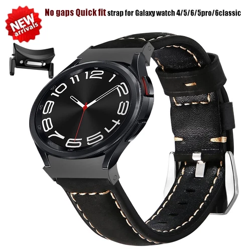 Für Samsung Galaxy Watch 6 5 4 40/44mm Classic 43/47mm 5 Pro Leder Band Strap - Bild 2 von 30