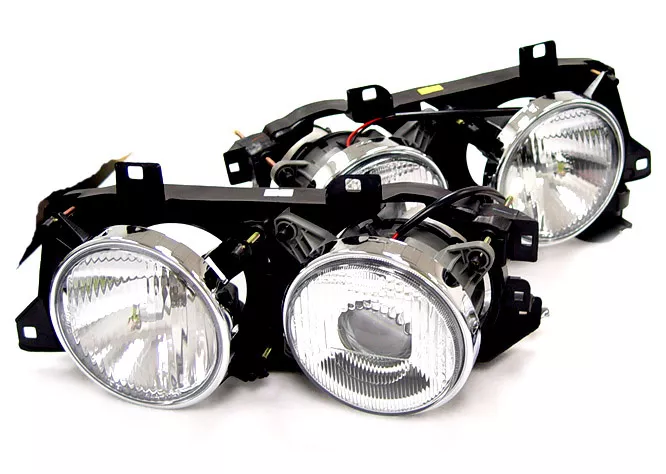 Euro Smiley Ellipsoid Projector Glass Headlight For 88 96 BMW E32