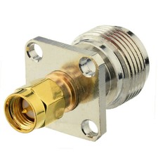 SMA Male Plug to N Female Jack 4 Hole Flange Mount Coaxial Connector Adapter