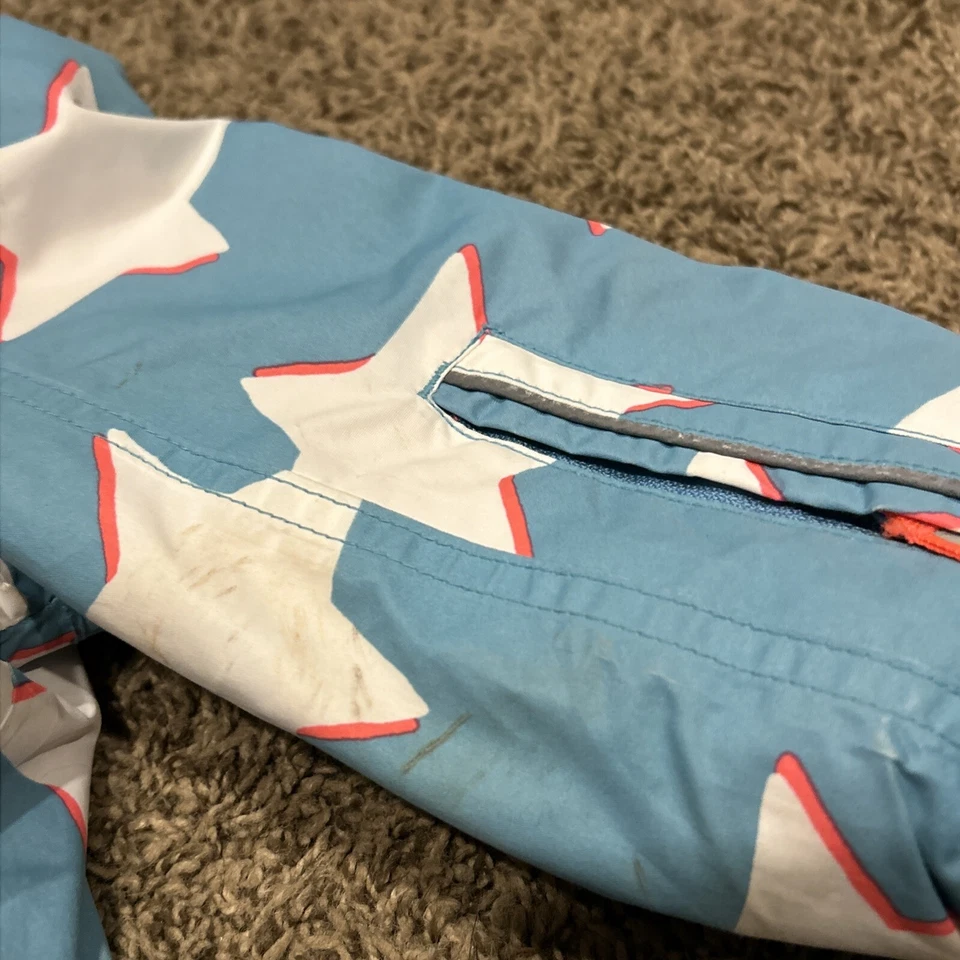 Abrigo Mini Boden Niñas Con Capucha Cremallera Completa Azul Estrellas Talla 3-4 Y - Poliéster Foto 2 de 4