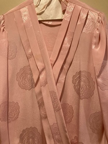 Vintage Silky Shimmering Pink Drop Waist Dress 1980s by Lizzy and John - Picture 4 of 5